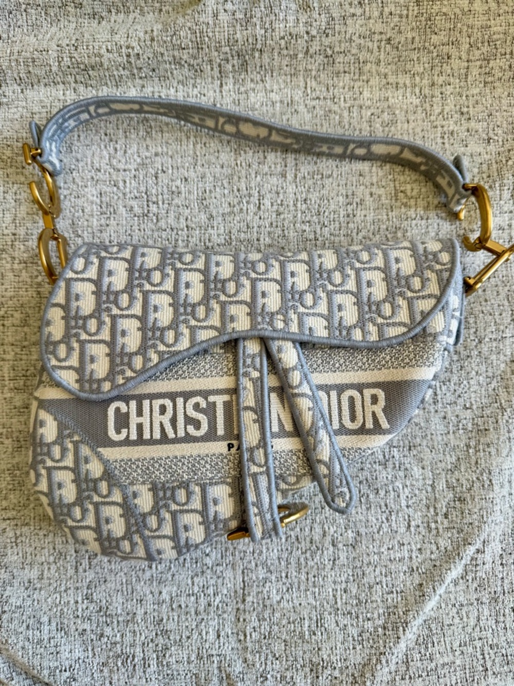 Dior Oblique Saddle Bag with Gold Hardware